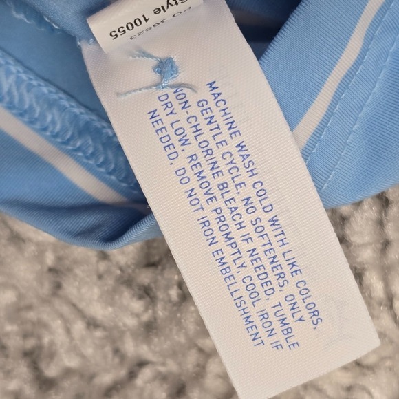 Southern Tide Polo Shirt XL Blue Striped Performance Golf Preppy Coastal Cool - Picture 5 of 8